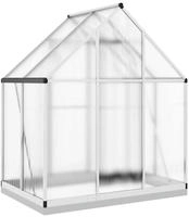 vidaXL Gew&auml;chshaus mit Fundamentrahmen Silbern 169x114x202 cm Alu