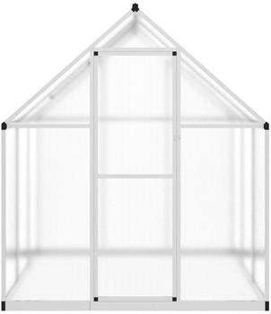 vidaXL Gew&auml;chshaus mit Fundamentrahmen silbern 169x169x195 cm Alu