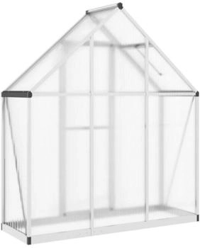 vidaXL Gew&auml;chshaus mit Fundamentrahmen silbern 169x58x195cm Aluminimum silber 169 cm x 195 cm