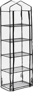 Relaxdays Balkon-Gewächshaus mit PVC-Folie 58x36x193 cm schwarz