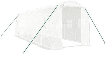 furnicato Gewächshaus Stahlrahmen Weiß 12 m² 6x2x2 m