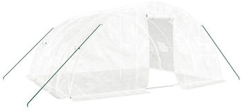 furnicato Gewächshaus Stahlrahmen Weiß 20 m² 5x4x2,3 m