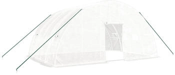 furnicato Gewächshaus Stahlrahmen Weiß 24 m² 6x4x2,85 m