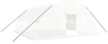 furnicato Gewächshaus Stahlrahmen Weiß 36 m² 6x6x2,85 m