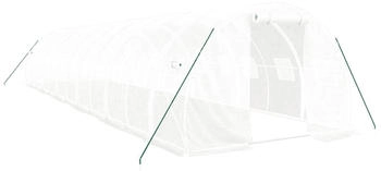 furnicato Gewächshaus Stahlrahmen Weiß 36 m² 12x3x2 m
