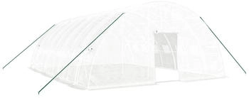 furnicato Gewächshaus Stahlrahmen Weiß 48 m² 8x6x2,85 m