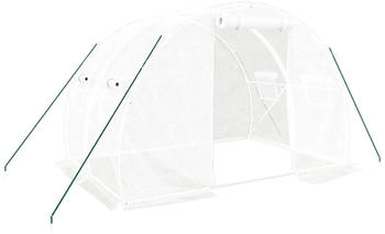 furnicato Gewächshaus Stahlrahmen Weiß 6 m² 3x2x2 m