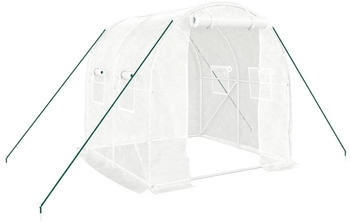 furnicato Gewächshaus Stahlrahmen Weiß 4 m² 2x2x2 m