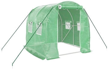 furnicato Gewächshaus Stahlrahmen Grün 4 m² 2x2x2 m
