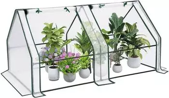 Woltu Woltu Foliengewächshaus 180 x 90 x 90,00 cm aufrollbare Fenster weiß (W0UETT0052)