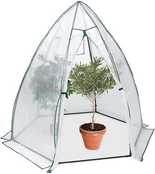 Relaxdays Überwinterungszelt für Pflanzen 185 x 180 x 160 cm transparent/grün (10049726)