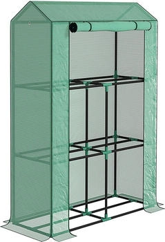 Outsunny Foliengew&auml;chshaus mit Regalen Rollt&uuml;r 100x40x150cm (84H-199V00GN)