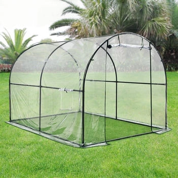 en.casa Gewächshaus Transparent Kunststoff Formgebogen 200x190x300 cm (800000518323)