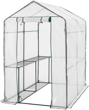 en.casa Gew&auml;chshaus Transparent Wei&szlig; 120x190x186 cm (800000518324)