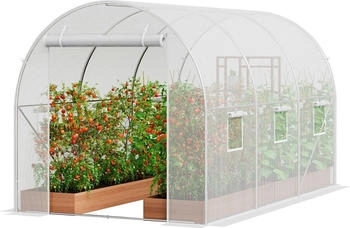 VEVOR Tunnel Treibhaus 292x196x190cm Weiß (Walk-in Tunnel Greenhouse)