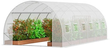 VEVOR Tunnel Treibhaus PE 590x295x198cm Wei&szlig; (19.4x9.7x6.5 ft White Greenhouse)