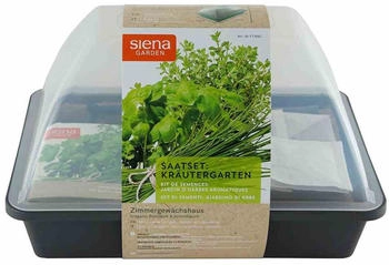 Siena Garden Zimmergewächshaus-Set Kräutergarten anthrazit 29 x 19 x 19 cm mit Zubehör (F13661)