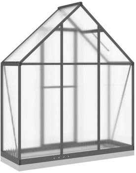 furnicato Gewächshaus mit Fundamentrahmen Anthrazit 169x58x202 cm Alu