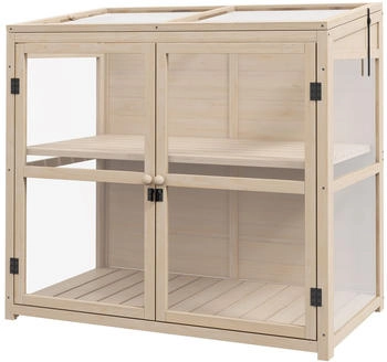 Outsunny Gewächshaus Holz PVC 61x103x103 cm