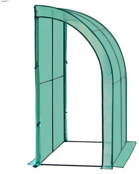 Woltu Anlehn-Gewächshaus 4 Bodenanker 4 Windseile 140g/m²200x100x210cm grün
