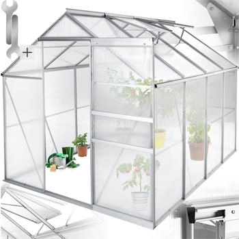 TecTake Gewächshaus Transparent Metall 185x195x250 cm (402476)