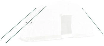 furnicato Gewächshaus Stahlrahmen Weiß 12 m² 6x2x2,85 m