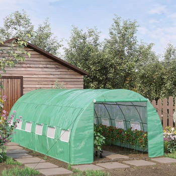 Outsunny Foliengew&auml;chshaus Polytunnel 6x3x2m Stahlrohr gr&uuml;n (845-612GN)