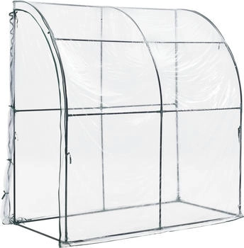 en.casa Anlehngew&auml;chshaus Juta Stahl 100 x 200 x 215 cm PVC Folie Transparent (ACGH-24017)