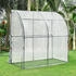 en.casa Anlehngewächshaus Juta Stahl 100 x 200 x 215 cm PVC Folie Transparent (ACGH-24017)