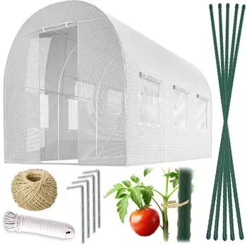 Plonos Gartentunnel 2 x 3 m 6 m2 weiß (4970-B)