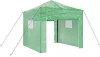 vidaXL Gew&auml;chshaus mit Pop-up-Rahmen Gr&uuml;n 290 x 290 x 315 cm Eisen