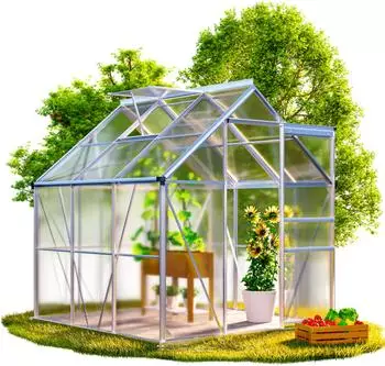 Gardebruk Aluminium Gewächshaus 3,6m² 190x190cm (997382)