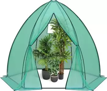 Woltu Foliengewächshaus PE halbtransparente Grün 240x200x200 cm (800001293104)