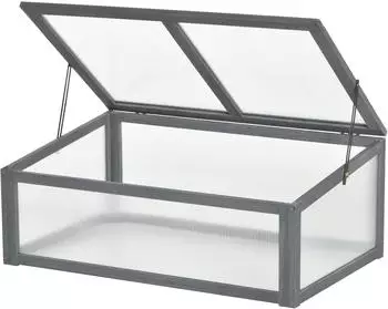 Outsunny Frühbeet Holz Mini 100 x 65 x 40 cm Grau (DE845-471GY0431)