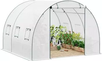 Woltu Foliengewächshaus Tür + Fenster 00 x 300 x 200 cm weiß (GWH02502ws)