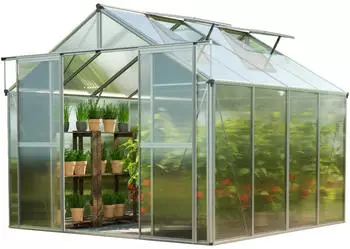GFP - Garten- & Freizeit-Profi Topas 4 Gew&auml;chshaus Aluminiumrahmen 225x259cm 6mm Polycarbonatplatten (GFPV00032)