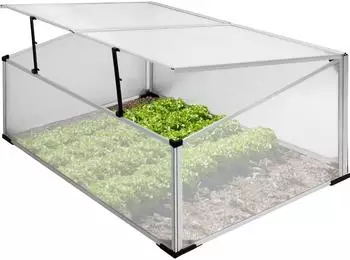 ECD Germany Fr&uuml;hbeet Gew&auml;chshaus Aluminium/Polycarbonat 100x60x40cm