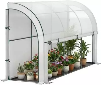 Outsunny Gew&auml;chshaus mit Rollt&uuml;r Wei&szlig; 300 x 80 x 157 cm (DE84H-195V01WT0431)