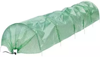 ECD Germany Folientunnel 300x55x35cm, PE-Gitterfolie 135g/m&sup2;, 6 Stahldr&auml;hte &Oslash; 2mm
