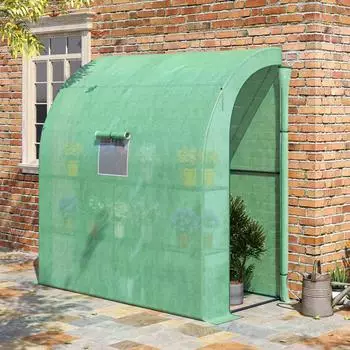 Outsunny Foliengew&auml;chshaus mit 2 T&uuml;ren Stahl PE Gr&uuml;n 200 x 100 x 213 cm