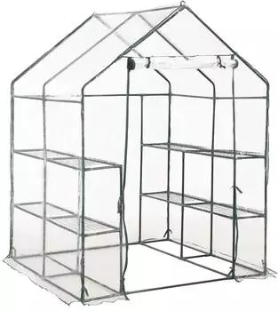 furnicato Gew&auml;chshaus mit 8 Regalen 143 x 143 x 195 cm