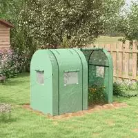 FOLIENGEW&Auml;CHSHAUS, mit 2 Rollt&uuml;ren mit Seitenfenster, UV-Schutz, f&uuml;r Garten, PE,