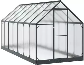 vidaXL Gewächshaus mit Tür, anthrazit, 183,5x423,5x207cm (3433045)