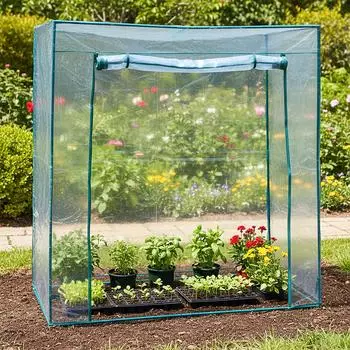 Spetebo Foliengewächshaus transparent, Stecksystem, UV-beständig, 170x80cm (4843)