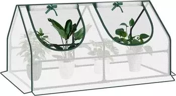 Woltu Foliengew&auml;chshaus 120x60x60cm mit aufrollbaren Fenstern, wei&szlig; (W0UETT0050)