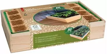 Romberg Holz-Anzuchthaus M, FSC-zertifiziert, 37x24x13cm, 24 Töpfe