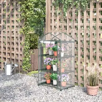 Outsunny Foliengew&auml;chshaus mit Regalen, transparent, 49x69x125cm (845-606)