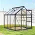 Outsunny Gewächshaus Aluminium mit Dachfenster & Fundamentrahmen, 190x192x201cm, grau (845-058GY)