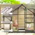 Outsunny Gewächshaus Aluminium mit Dachfenster & Fundamentrahmen, 190x192x201cm, grau (845-058GY)