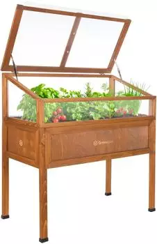 Green Spot Vintage Hochbeet mit Haube, Palisander, 110x55x120cm